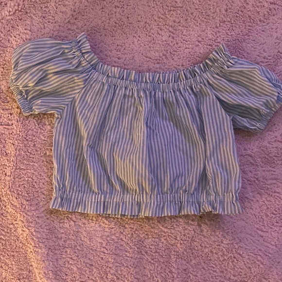 cute stripped ruffle crop top - Picture 1 of 1